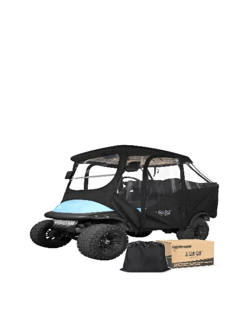 Golf Cart Cover for Club Car Precedent with Short Roof - 4-Seater - Black