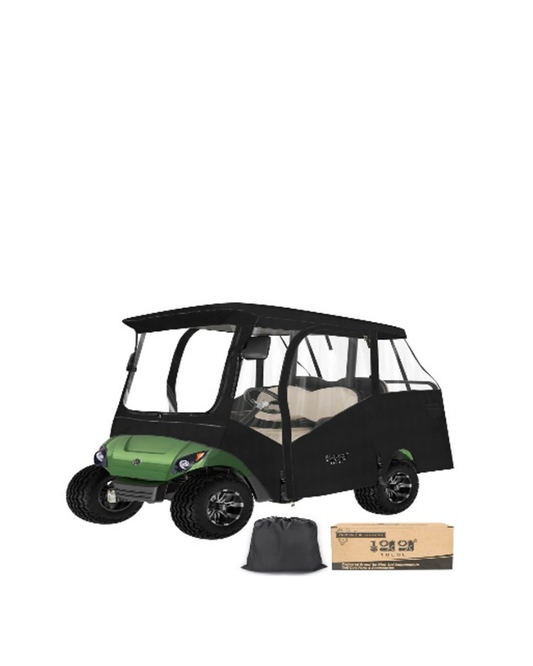 Golf Cart Cover for 4-Seater Yamaha G14,G16,G22,G29, Drive and Drive 2 with Short Roof - Black
