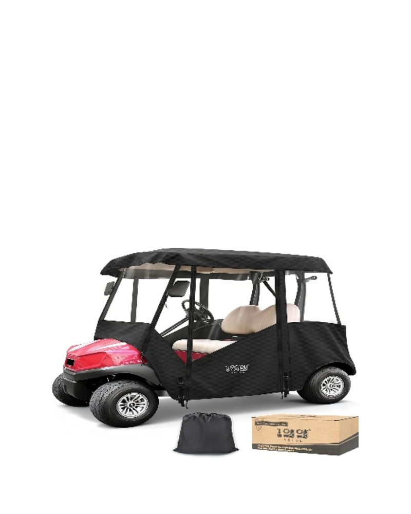Golf Cart Cover for Club Car Tempo and Onward 2-Seater with Short Roof - Black