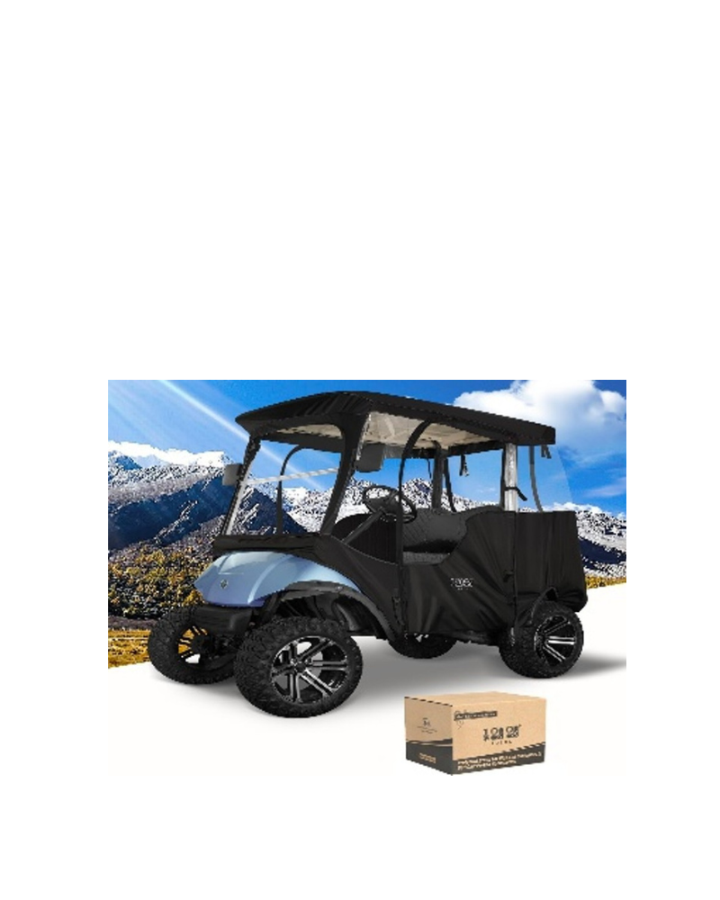 Golf Cart Cover for Yamaha 2-Seater G14,G16,G22,G29, Drive and Drive 2 with Short Roof - Black