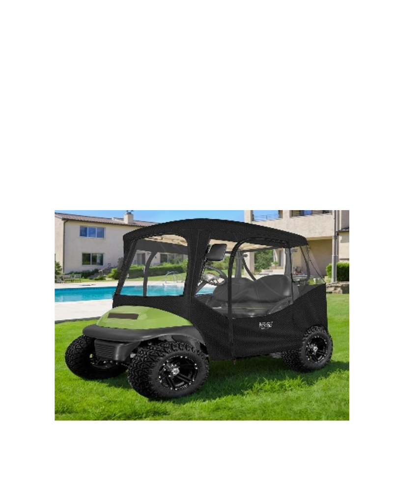 Golf Cart Cover for Club Car DS 2-Seater with Short Roof - Black