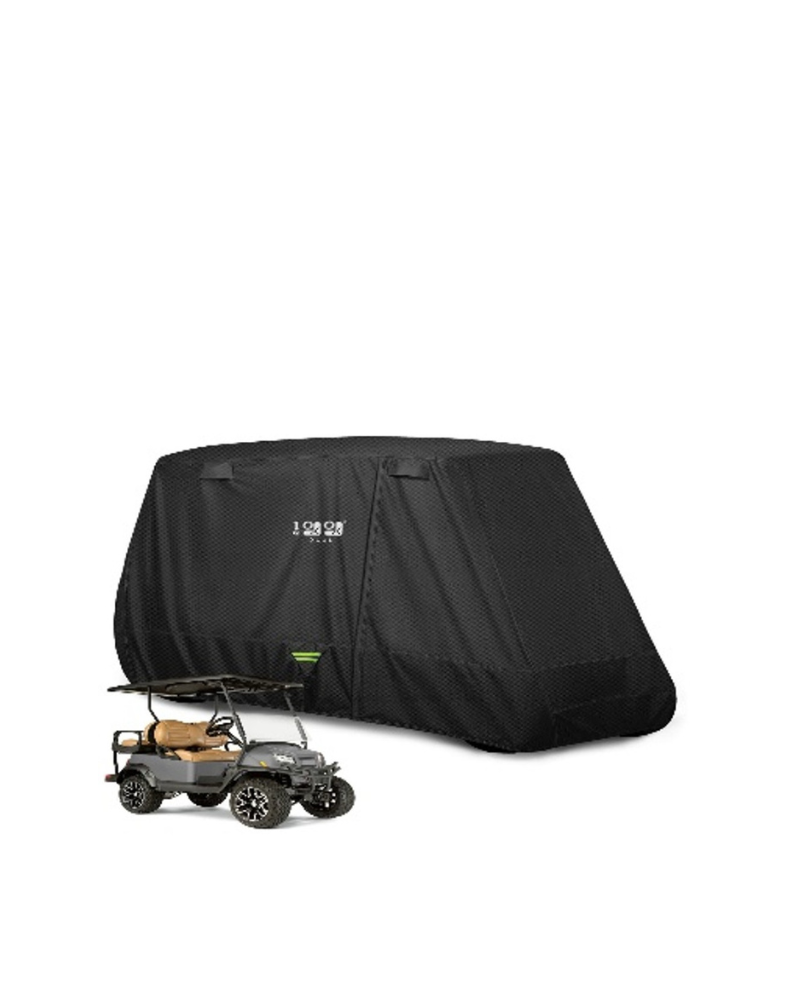 Golf Cart Storage Cover for Club Car, EZGO and Yamaha models 4-Seater with a Long Roof - Black