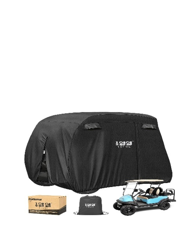 Golf Cart Storage Cover for Club Car, EZGO and Yamaha models 2 with a Short Roof - Black